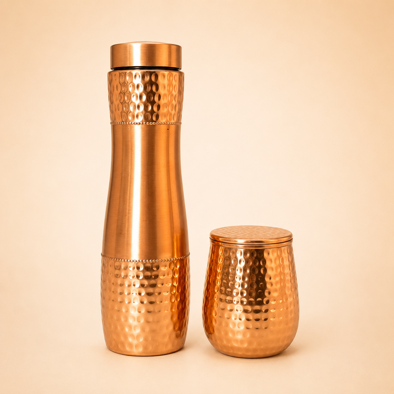 Peedhi Copper Water Bottle & Tumbler Combo