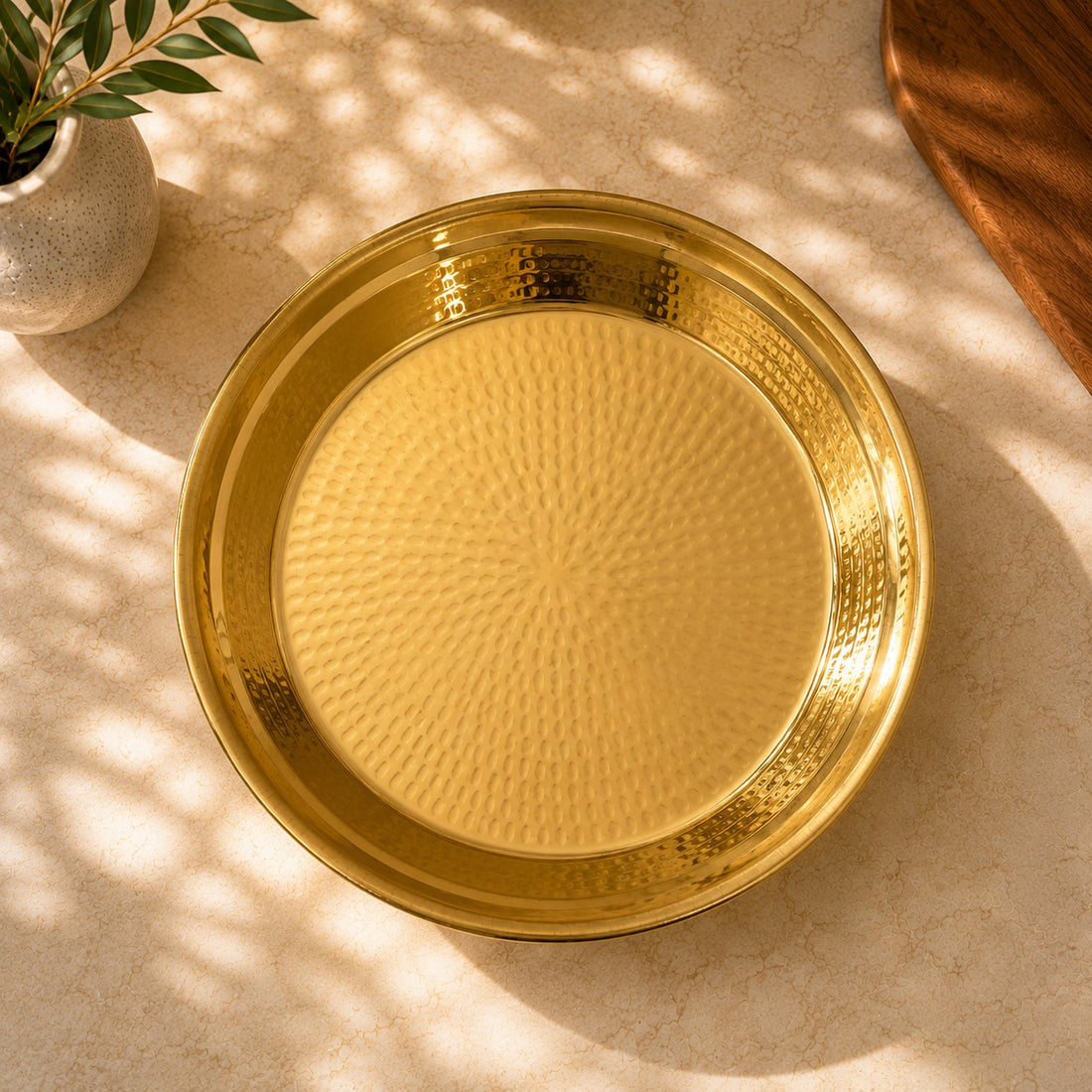 Peedhi Surya Ghadi Brass Paraat (Dough Bowl)