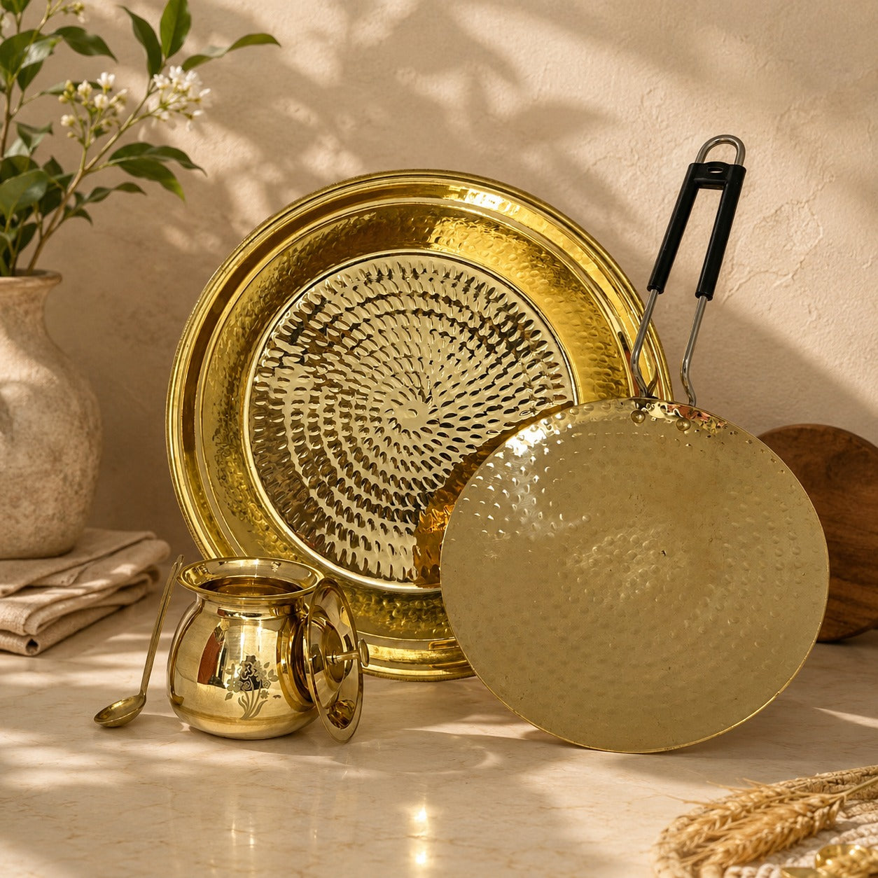 Peedhi Roti Essentials Brass Set
